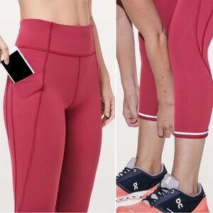 Lululemon Time To Sweat Crop high waisted reflective Star Ruby size 6